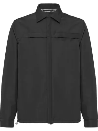 Prada Bonded Shirt Jacket In Black