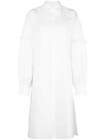 Yohji Yamamoto Layered Long Sleeved Shirt In White