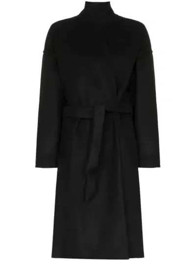 Totême Loose-fit Belted Knee-length Coat In Black