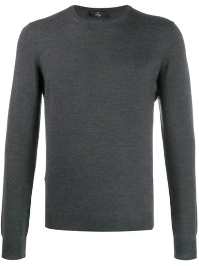 Fay Crew Neck Jumper In Grey