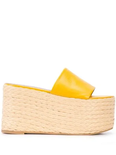 Simon Miller Platform Espadrille Wedge Sandals In Yellow