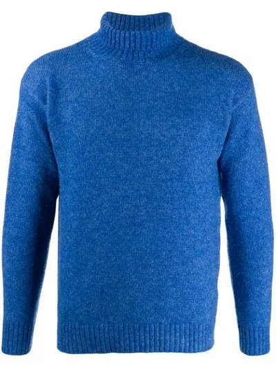 Laneus Slim-fit Roll-neck Jumper In Blue