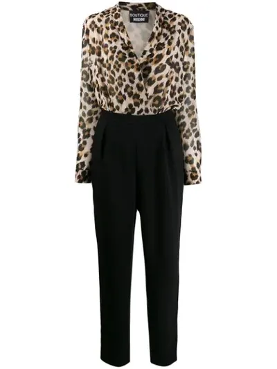 Boutique Moschino Leopard Print Jumpsuit In Beige