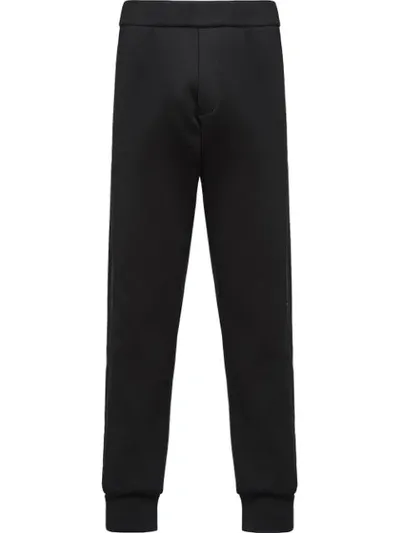 Prada Zipped Cuff Track Trousers In Black