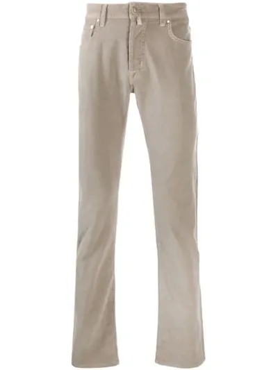 Jacob Cohen Corduroy Straight-leg Trousers In Neutrals