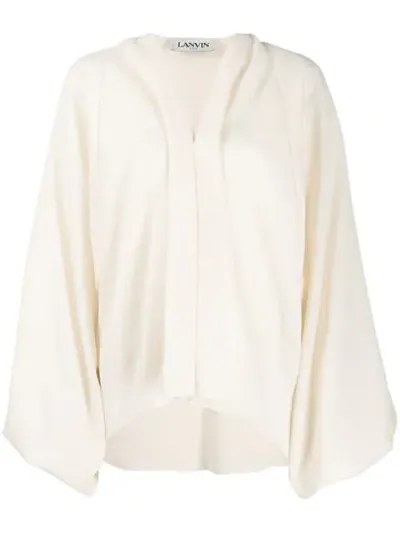 Lanvin Puff Sleeve Blouse In Neutrals