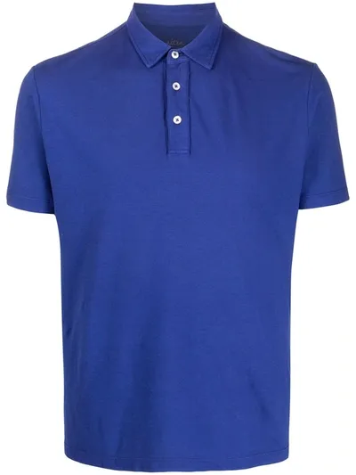 Altea Shortsleeved Buttoned Polo Shirt In Blue