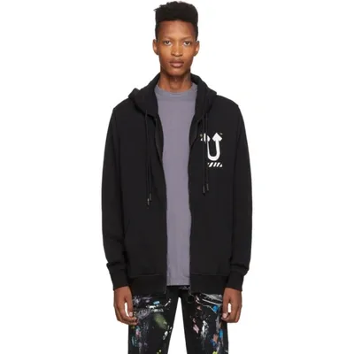 Off-white Undercover Reversible Logo-print Loopback Cotton-jersey Hoodie In Black