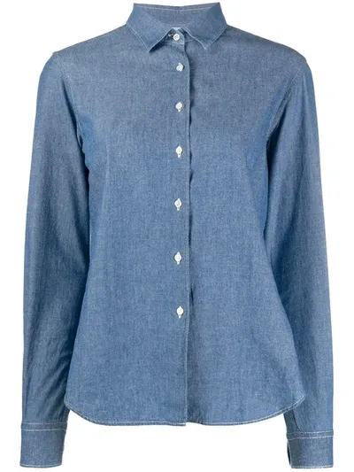 Aspesi Denim Shirt In Light Blue