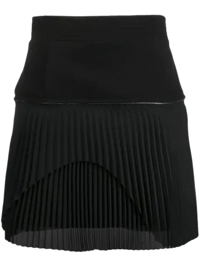 Diesel Black Gold Zipped Pleated Skirt In Black