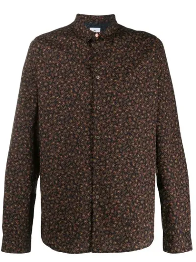 Ps By Paul Smith Floral Print Shirt In Black