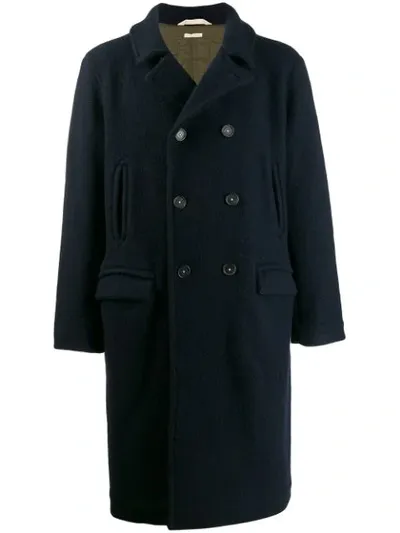 Massimo Alba Double-breasted Midi Coat In Blue