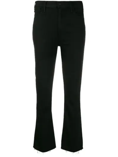 Mother Mid Rise Flared Jeans In Black