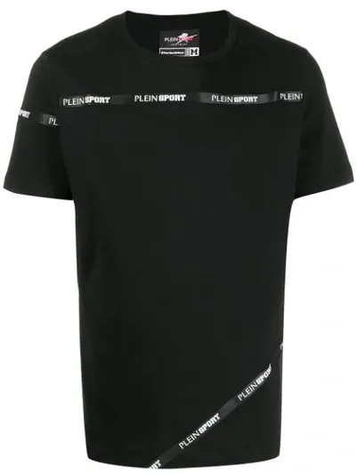 Plein Sport Logo Band T-shirt In Black