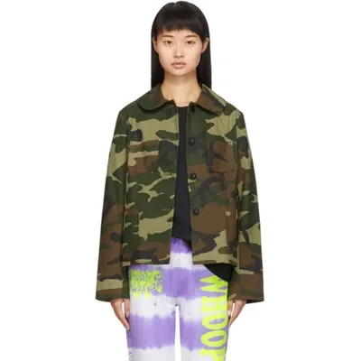 Ashley Williams Camouflage Print Button-down Jacket