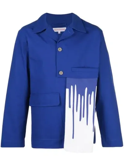 Walter Van Beirendonck Work Drip Jacket In Blue