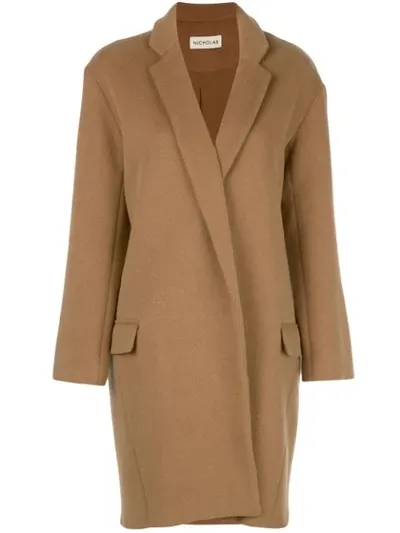 Nicholas Open Front Jacket In Brown