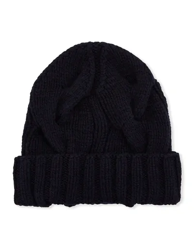 Loro Piana Chunky Knit Cashmere Beanie Hat In Black