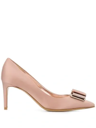 Ferragamo Pointed High Heel Pumps In Neutrals