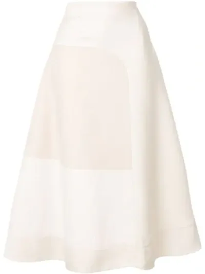 Jil Sander Colour Block Skirt In White