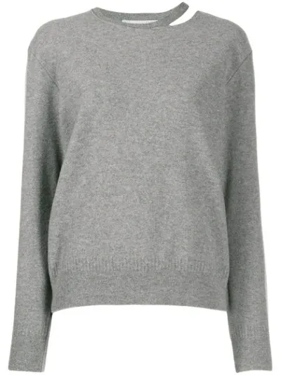 Stella Mccartney Split-neck Boiled Sweater In Grey