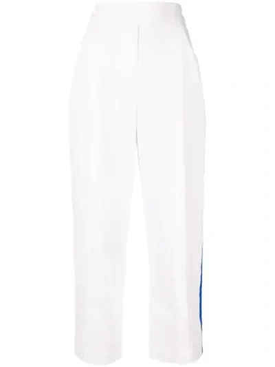 Mira Mikati Raw Front Slouchy Track Pants In White