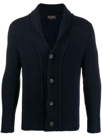 Dell'oglio Button Up Sweater In Blue