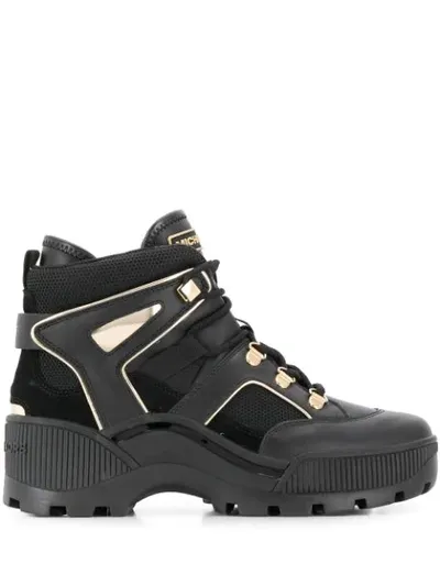 Michael Michael Kors High Top Trek Sneakers In Black