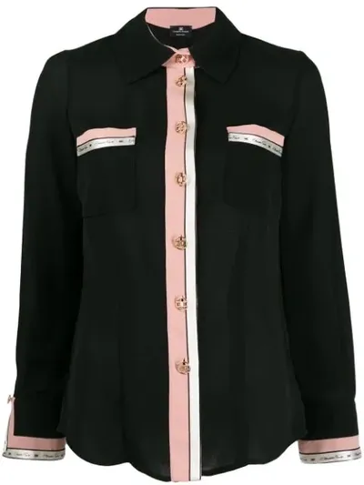 Elisabetta Franchi Contrast-trimmed Shirt In Black