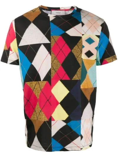 Pringle Of Scotland Reissued Patchwork Cotton T-shirt In Black