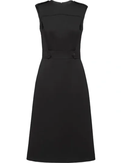 Prada Sleeveless Midi Dress In Black