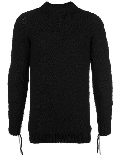 Boris Bidjan Saberi Slim-fit Contrast-stitching Jumper In Black