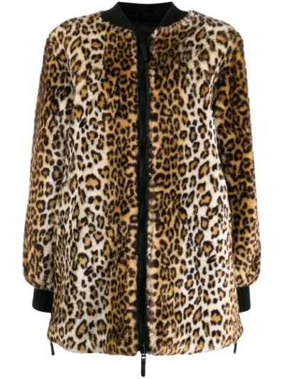 Ermanno Ermanno Leopard-print Coat In Brown