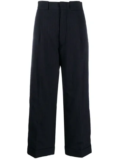 Maison Margiela Oversized Pinstriped Trousers In Black