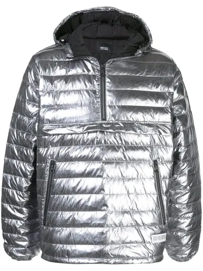 Mostly Heard Rarely Seen Quarter Zip Puffer Jacket In Gunmetal