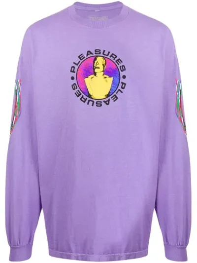 Pleasures Logo-print Sweatshirt In Purple