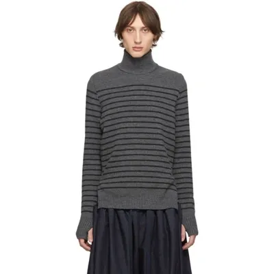 Fumito Ganryu Striped Turtle Neck Sweater In 1topchrctop