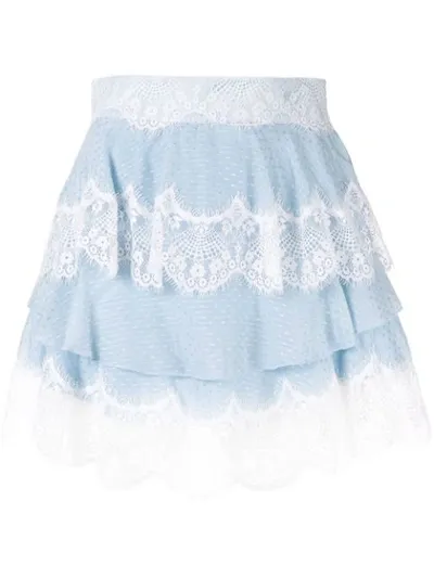 Alice Mccall Divine Sister Tiered Lace Skirt In Blue