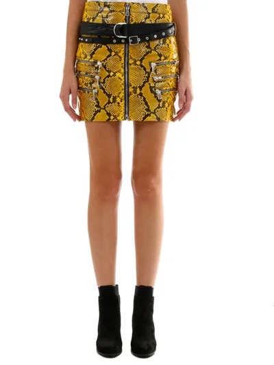 Ben Taverniti Unravel Project Unravel Project Python Print Mini Skirt In Yellow