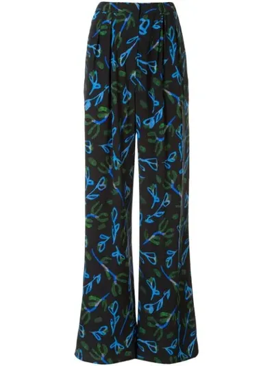 Christian Wijnants Puada Floral Patterned Trousers In Black