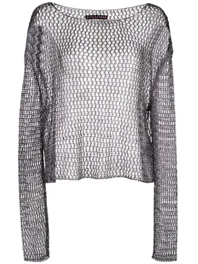 Alexa Chung Metallized Top In Grey