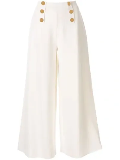 Stella Mccartney High-waisted Wide-leg Trousers In White