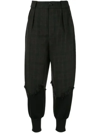 Faith Connexion High Rise Checked Trousers In Black