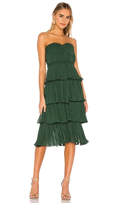 Lovers & Friends Alex Midi Dress In Emerald Green