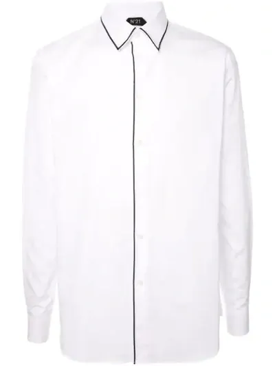 N°21 Long-sleeve Poplin Shirt In White