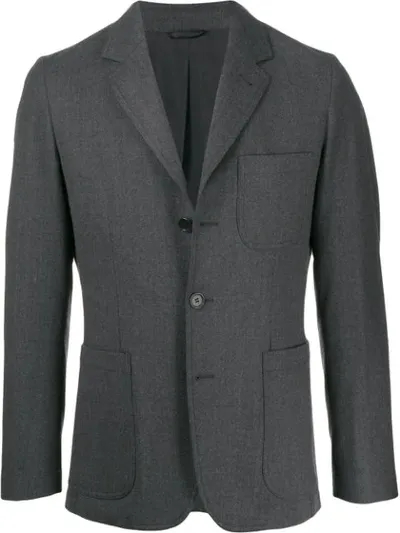 Aspesi Single Breasted Blazer In Grey