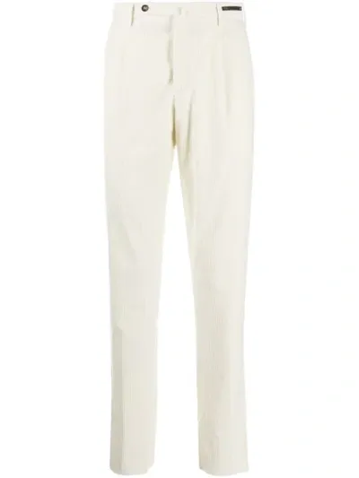 Pt01 Regular Fit Corduroy Chinos In White