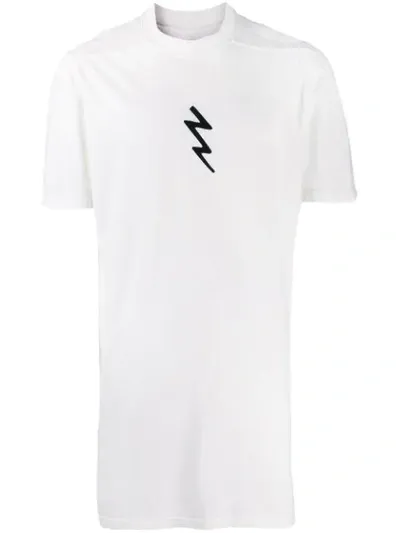 Rick Owens Round Neck T-shirt In Bianco