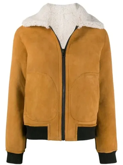 Zadig & Voltaire Lotta Shearling Coat In Neutrals