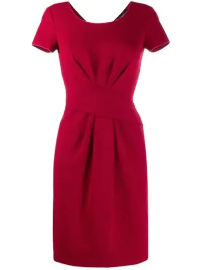 Emporio Armani Boat Neck Dress In Red